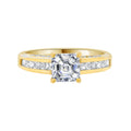 Heart Promise Ring Round Cubic Zirconia 4mm Yellow Gold 14k (Copy)