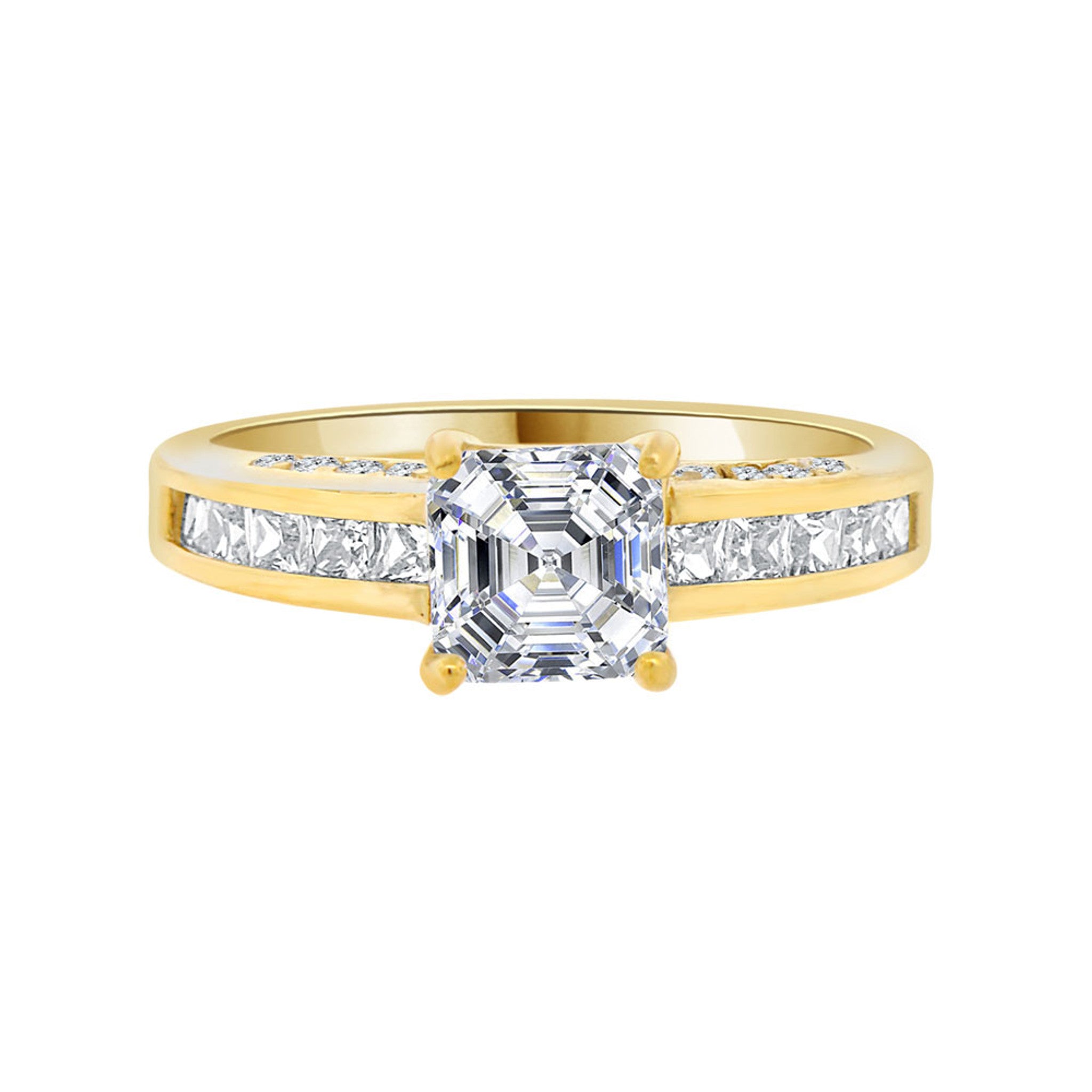 Heart Promise Ring Round Cubic Zirconia 4mm Yellow Gold 14k (Copy)